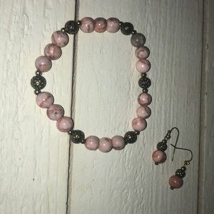 Brand New Stone Bracelets with matching earrings